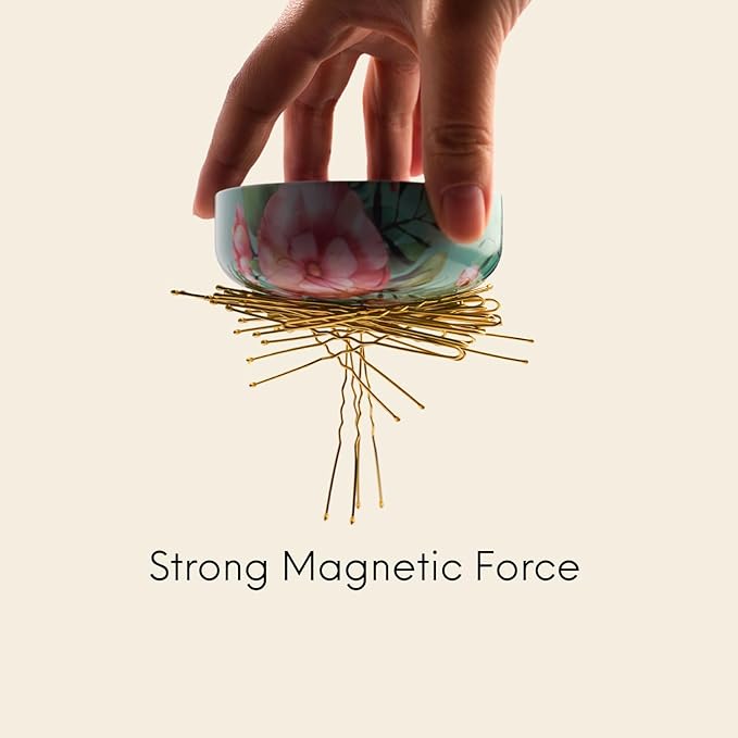 Magnetic Bobby Pin Holder, 2-in-1 Design Bobby Pins Collector and Storage, Hair Accessories Organizer, Magnetic Paper Clip Holder, Green