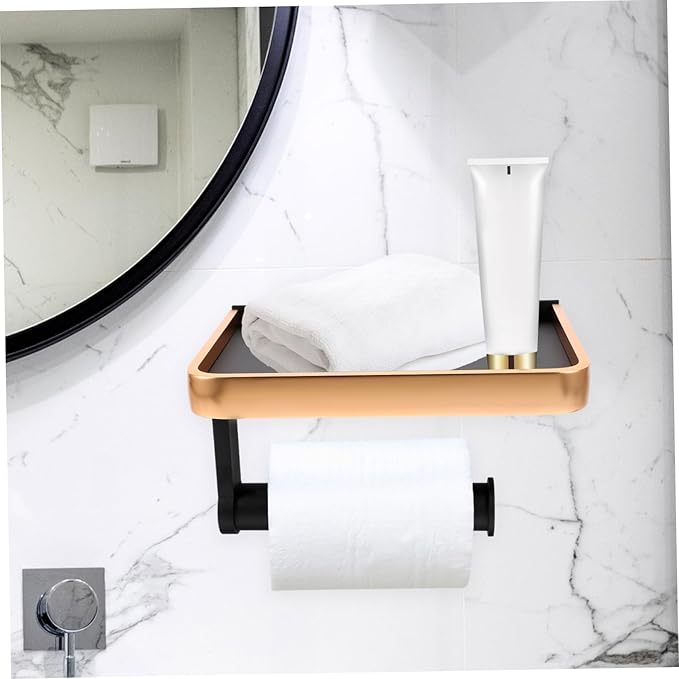 PRETYZOOM Antique Mobile Phone Holder Punch-Free Storage Rack Single Layer Bathroom Organizer for Toilet Shelf Waterproof Easy Installation