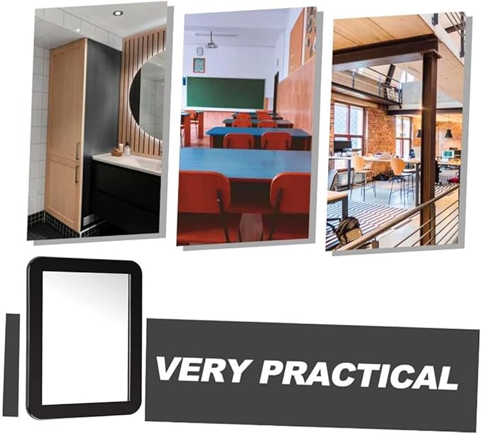 Magnetic Locker Mirror,Small Mirror for Locker - 5" x 7" Iocker Mirror Magnetic - Magnet Mirror for School Locker, Bathroom, Workshop Toolbox, Office Cabinet,Mirror Locker Accessories,Black