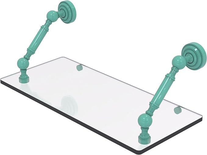 Allied Brass DT-1-18-SFG Dottingham Collection 18 Inch Floating Glass Shelf, Sea Foam Green
