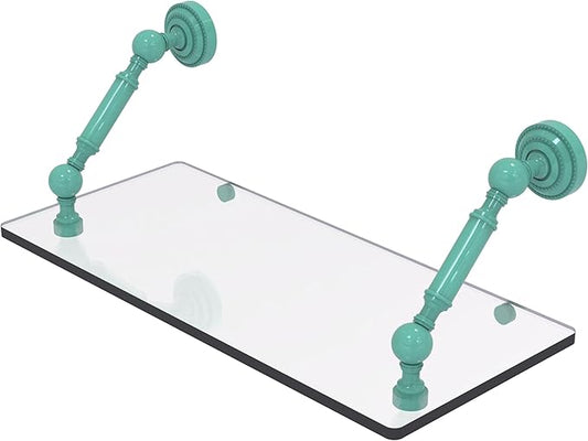 Allied Brass DT-1-18-SFG Dottingham Collection 18 Inch Floating Glass Shelf, Sea Foam Green