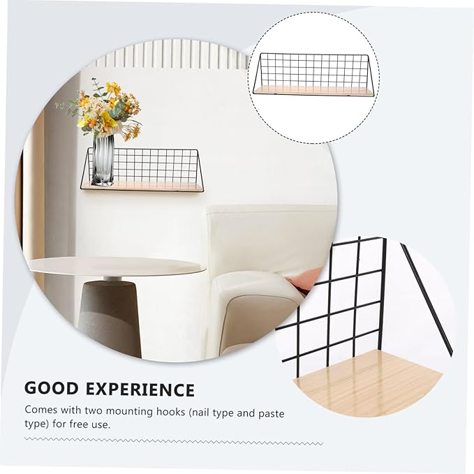 VOSAREA 1Pc Large Wall Rack Multifunctional Bathroom Shelf for Home Storage Easy to Clean Install Strong Adhesion Breathable Design Decorative Practical