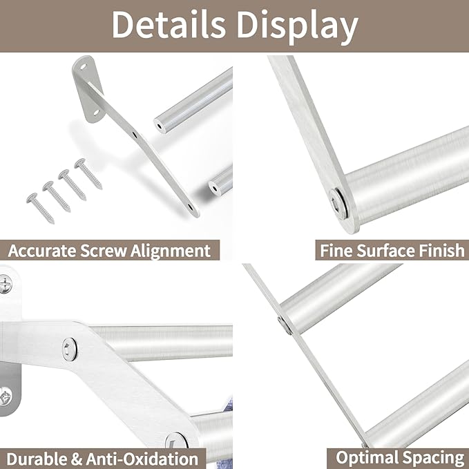 Double Towel Bar for Bathroom Wall 30 Inch, Double Towel Racks for Bathroom Wall Mounted, Stainless Steel Bathroom Towel Holder Towel Hanger (Double Bar-Brushed Nickel, 30 in)