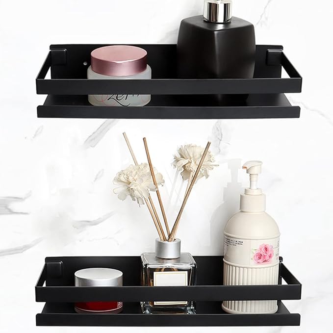 flexman Bathroom Rack, 40 X 10 X 6cm Stainless Steel Bathroom Shelves, Large Capacity Floating Shelves Bathroom, for Dormitories, Bathrooms, Toilets