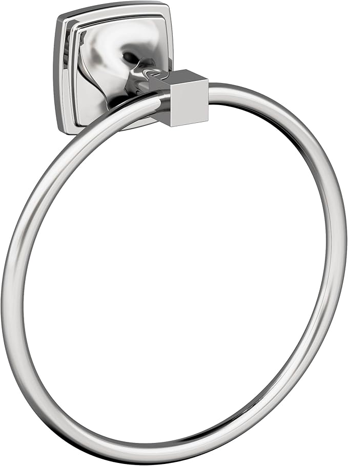 Amerock BH3609226 | Chrome Towel Ring | 7-9/16 in (192 mm) Length Towel Holder | Stature | Hand Towel Holder for Bathroom Wall | Small Kitchen | Bath Accessories