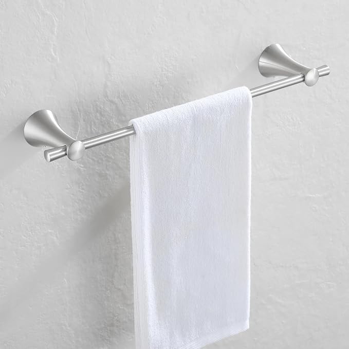 PARLOS Brass 17" Towel Bar Towel Holder Hanger Rack Wall Mount Accessories for Bathroom, Brushed Nickel