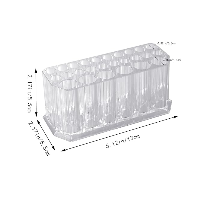 2 Pack Acrylic Makeup Brush Holder, Nail Polish Organizer, Clear Brushes Beauty Organizers and Cosmetic Display Storage Box, Blue