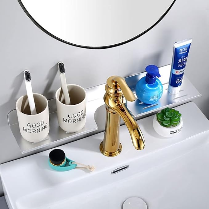 HOTRA Wall Mounted Bathroom Shelf Home Storage Organizer Shelf Shampoo Shelf Spice Rack Display Shelves with Brackets (Color : Silver, Size : 60cm)