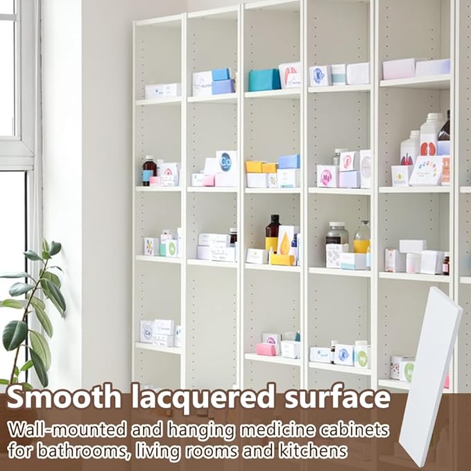 DICOSMETIC 2Pcs Med Cabinet Replacement Shelves Rectangle Wall Shelf Board 3x13.5Inch Small Wooden Cabinet Shelves for Living Room Bathroom Kitchen Wall Mounted Cabinets