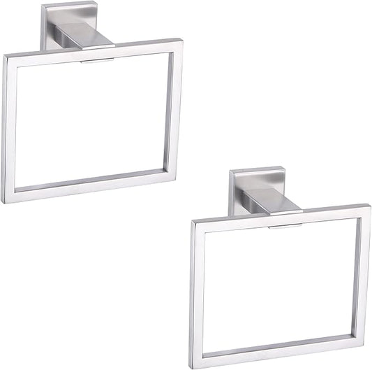 GERZWY Hand Towel Ring Bath Towel Holder Bathroom Lavatory Shower Towel Hanger Holder Brushed Stainless Steel Wall Mount JG1916-2LS