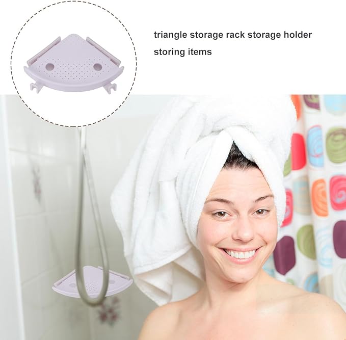 Sturdy Triangle Rack Wall Mounted Corner Shelf for Bathroom and Kitchen Plastic Storage Organizer with Draining Design Easy to Install Multi-purpose Holder for Facial Cream Soap