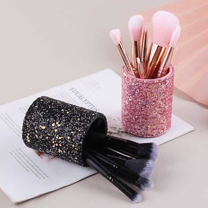 Beaupretty Organize Your Makeup Collection Metal Makeup Brush Holder and Organizer Set for Vanity Brush Storage Tube Pen Holder
