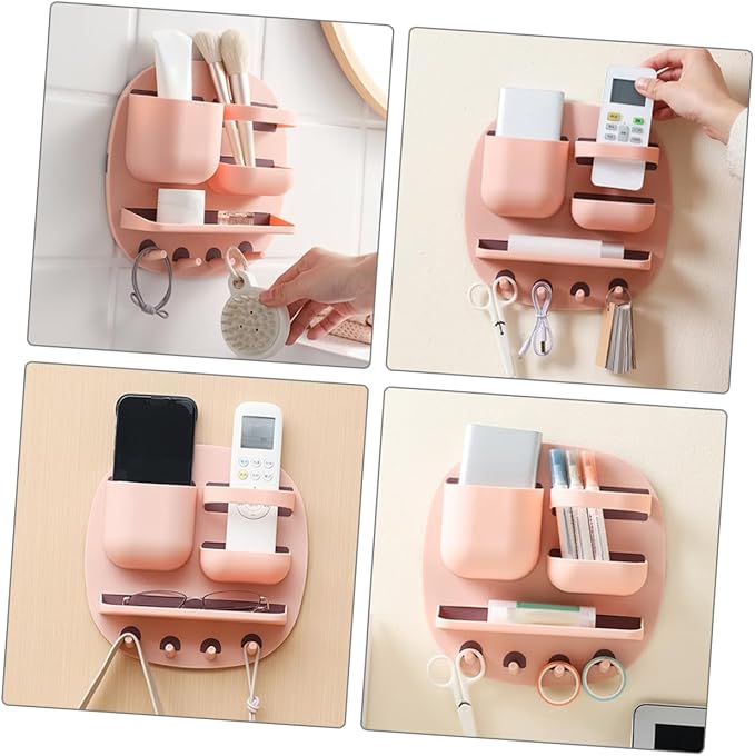 Multi-Functional Wall-Mounted Bathroom Storage Organizer Shelves and Hooks Space-Saving Design for Clutter Home for Bathroom and Kitchen Use and Stylish