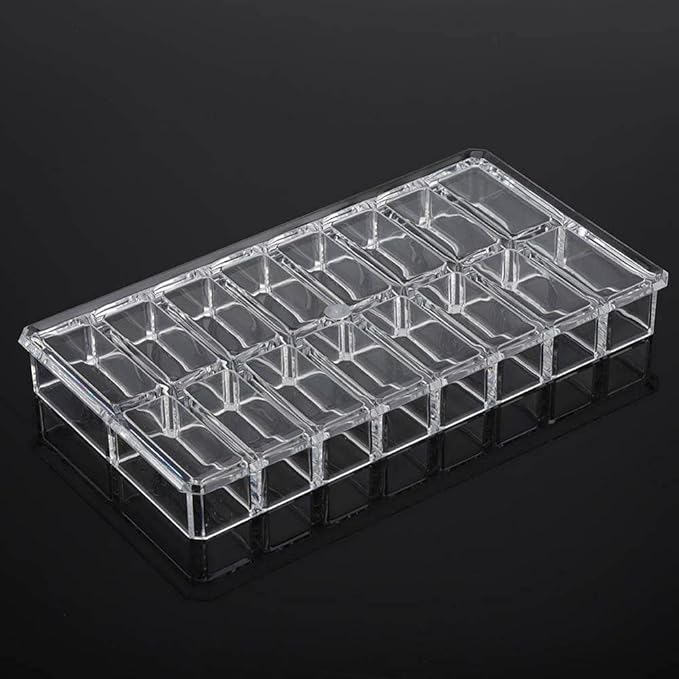 Yosoo Makeup Organizer,16 Grid Transparent Acrylic Larger Makeup Compact Powder Holder Organizer Power Eyebrow Powder Holder Store Box