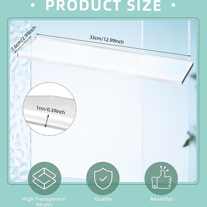 Acrylic Bathroom Shelf Set Clear Medicines Cabinet Insert with High Load Capacity for Home Storage Wall Mounted Bathroom Shelves