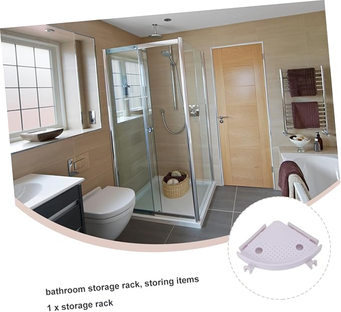 DOITOOL Triangle Storage Mount Bathroom Shelf Organizer Plastic Sturdy Corner Rack Over Toilet Storage Holder for Decor Organization