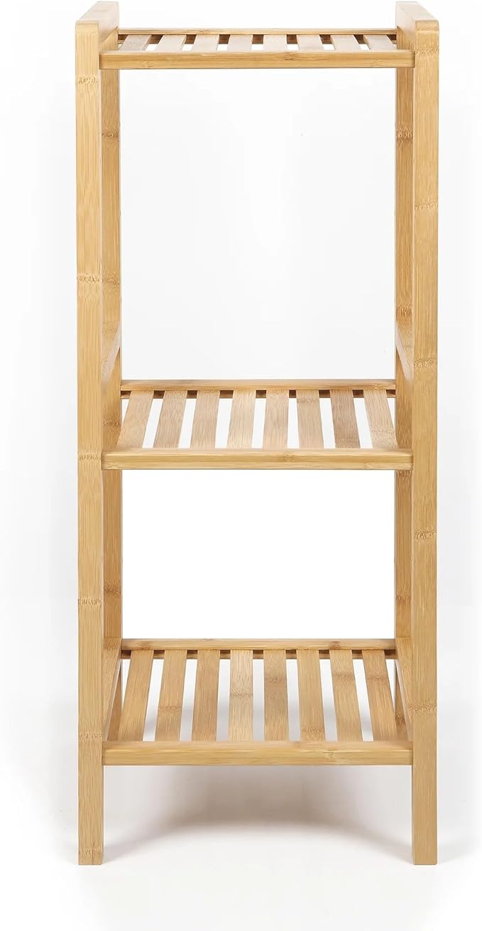 30-inch Three Tier Free-Standing Bathroom Shelf, Bamboo, Adult