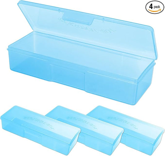 Beauticom Personal Box Storage Case for Professional Manicurist Nails Pedicure (Large Size) (4 Pieces, BLUE)