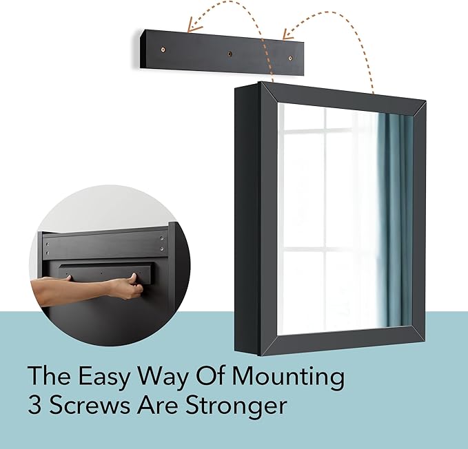 VANIRROR Bathroom Cabinet - Large Single Door 24x30 inchs Wall Cabinet Mirror Medicine Cabinet with Facial Tissues Slot and Multifunctional Storage Area