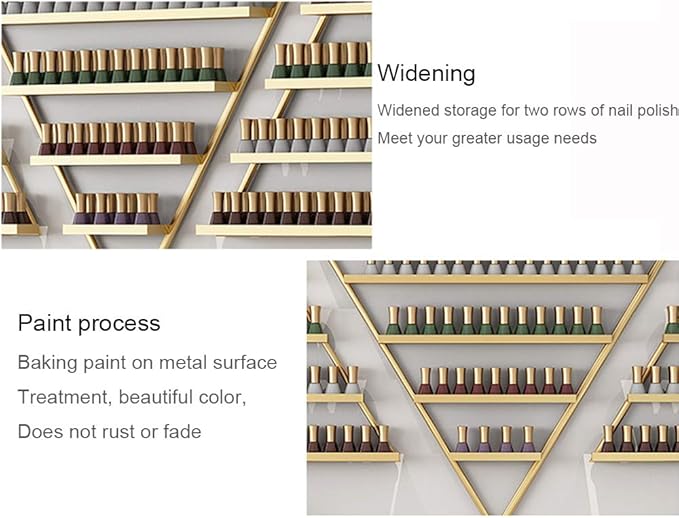 Metal nail polish display rack, 5-layer wall-mounted nail polish storage box, cosmetic display rack, wall rack for storing lipstick, essential oil, cosmetics