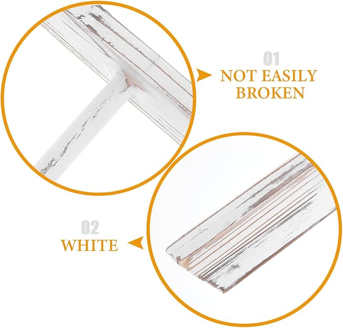 Garneck Mini Ladder Towel Rack 16'' White Wood Hand Towel Holder for Country Bathroom Decor Space-Saving Display Rack for Kitchen and Home Use Country Farmhouse Decor