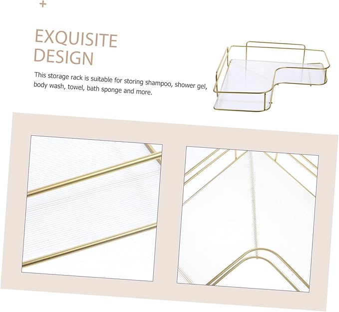 Amosfun Acrylic Storage Rack Rv Shelves for Bathroom Wall Mount No Drill Corner Rack