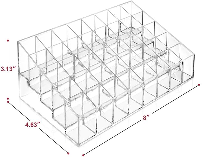 40 Grids Lipsticks Holder - Clear Acrylic Lipgloss Lipstick Organizer and Storage Display Case for Lip Gloss, Lipstick Tubes