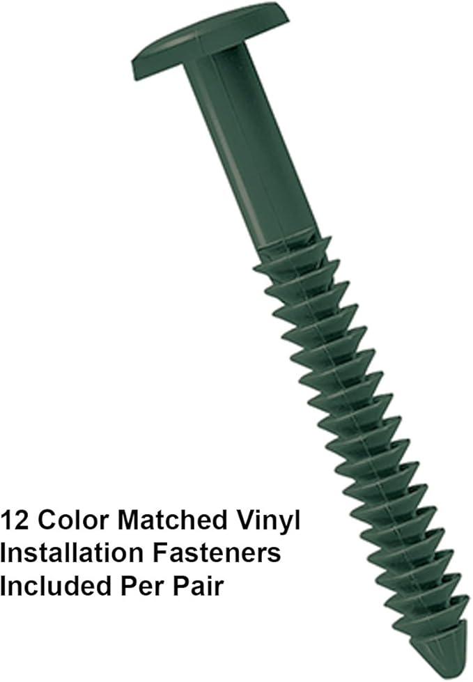 Exterior Solutions Standard Louver Exterior Vinyl Shutter, Heritage Green (Pair), 15 Inch x 71 Inch