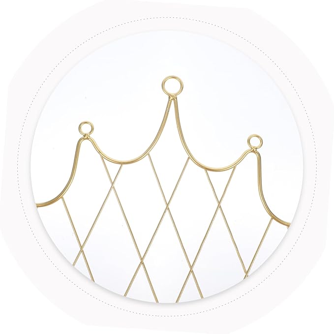 VALICLUD Crown Shaped Wall Storage Rack with Hook Decorative Floating Shelf Golden Color Easy to Install Suitable for Bedroom Bathroom Living Room Home Decor