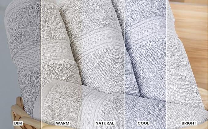 Utopia Towels 8 Piece Luxury Towel Set – Majestic Plush, Super Absorbent & Quicker-to-Dry, Thick 100% Ring Spun Cotton Towels for Bathroom, Spa & Hotel – 2 Bath, 2 Hand, 4 Washcloths, Silver