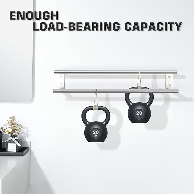 Alise Double Towel Bars for Bathroom, Wall Mount Towel Holder 32'' Towel Racks for Bathroom, SUS304 Stainless Steel Towel Hanger Towel Rails, Brushed Nickel
