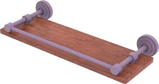 Allied Brass DT-1-16-GAL-IRW-LVN Dottingham Collection 16 Inch Solid IPE Ironwood Shelf with Gallery Rail, Lavender