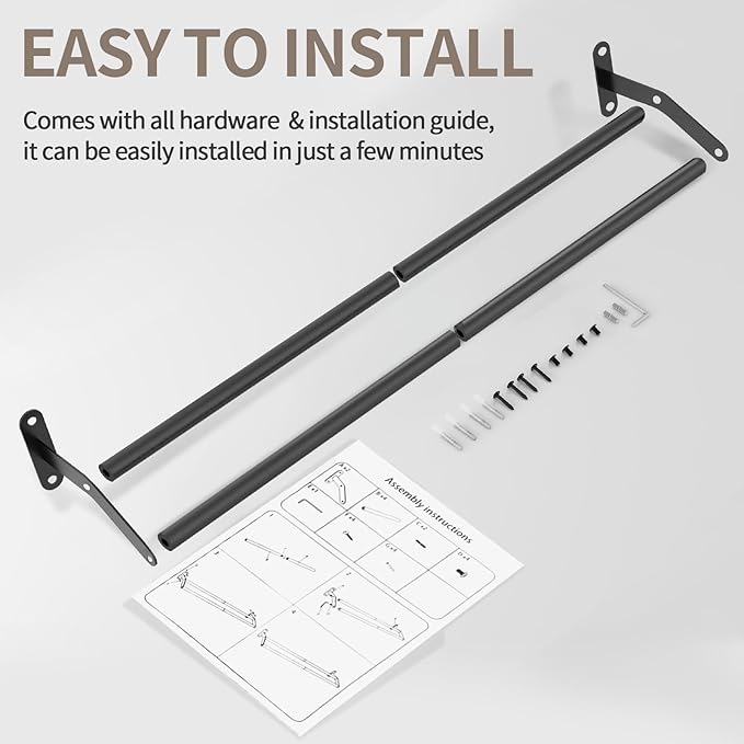 Double Towel Bar for Bathroom Wall 30 Inch Matte Black, Double Towel Racks for Bathroom Wall Mounted, Stainless Steel Bathroom Towel Holder Towel Hanger (Double Bar-Black, 30 in)