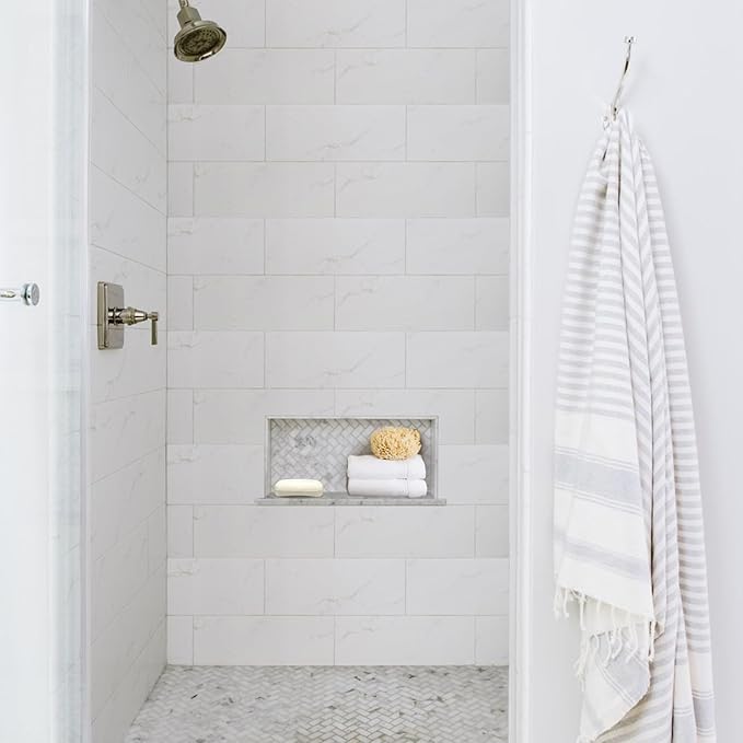 Shower Niche Insert Tile Ready 12"x6",Niche for Shower Wall,Waterproof Ready-to-Tile Niches Recessed Box Shelf for Showers Wall Bathroom Renovation/Soap Storage,Outer Size 16"x10",Depth 4”