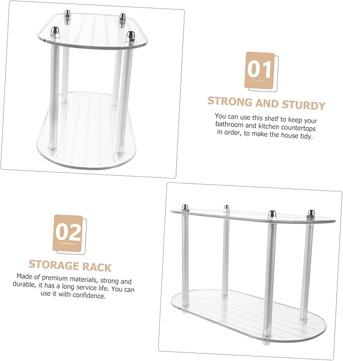 Bathroom Makeup Rack Toiletries Organizer Countertop Vanity Storage Dresser Shelf Bathroom Storage