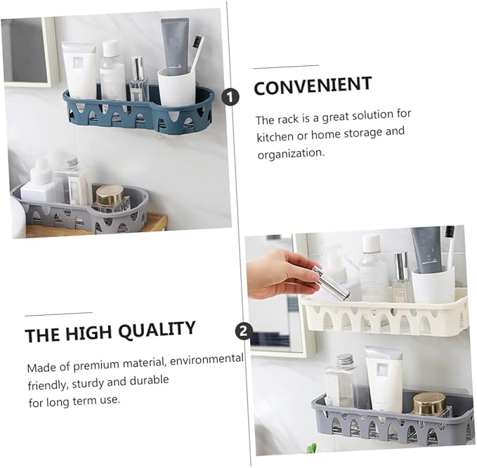 Ciieeo 1pc Wall Mounted Storage Shelf for Bathroom Saving Household Sundry Holder Draining Cage for Tidy Organization Easy Installation Smooth Surfaces