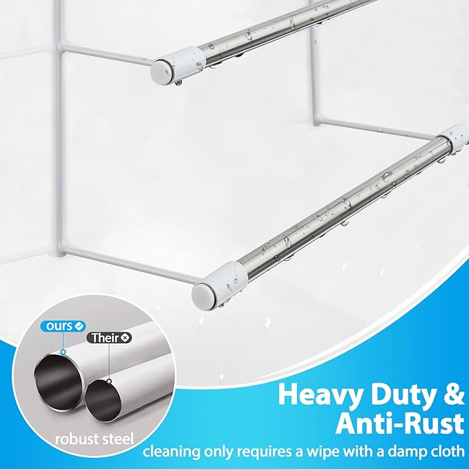 Over The Door Towel Racks for Bathroom, No-Drill Behind Door Organizer, 3-Tier Metal Towel Holder, Glass Shower Room Door Hanger Towel Bar for Hanging, Drying, Renter Friendly Space Saver, Anti-Rust