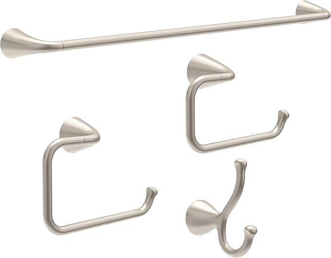 Delta Arvo (1-Pack) 18'' w/ 6" Extender Towel Rack for Bathroom SpotShield Brushed Nickel Extendable 18-24" Towel Bar for Bathroom Wall Towel Holder Rod Wall Mounted ARV18-DN