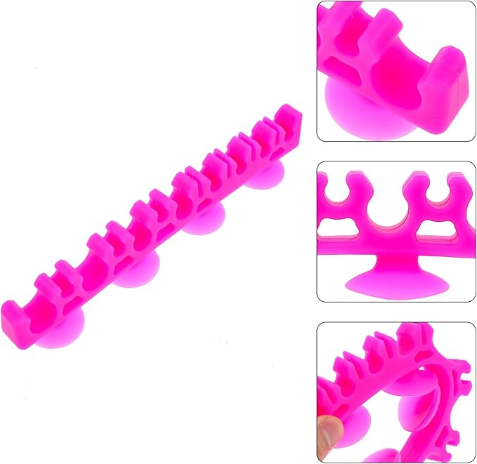 Makeup Organizer Rack, Silicone Brush Holder Rack, Cosmetic Brush Holder Supplies for Girls 1pc (Black)