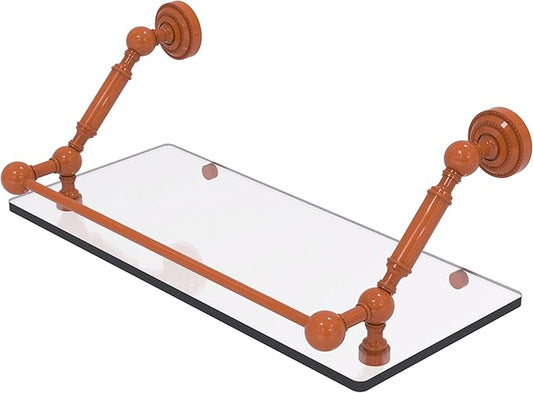Allied Brass DT-1-18-GAL-ASP Dottingham 18 Inch Floating Glass Shelf with Gallery Rail, Autumn Sparkle