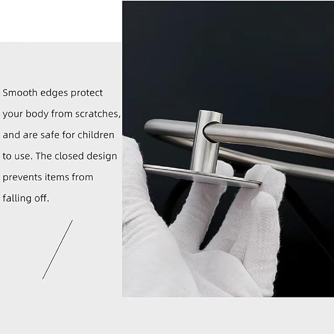 Towel Ring Self Adhesive No Drill Hand Modern Towel Holder for Bathroom SUS 304 Stainless Steel Brushed Nickel(Silvery)