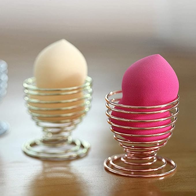 1Pc Silver Beauty Makeup Sponge Blender Holder Drying Rack Stand, Makeup Sponges Stand, Powder Puff Sponge Support Display Stand,Makeup Organizer Practical Processed Makeup Blenders and Sponges