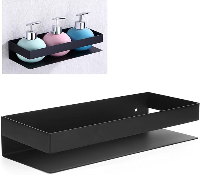 Matte Black Stainless Steel Bathroom Shelf 30cm, Durable Storage Rack for Kitchen and Home - Waterproof SUS 304 Material, Space Saving Organizer