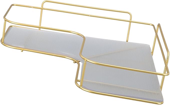 Corner Bathroom Organizer Shelf, Large Capacity Corner Storage Rack, Acrylic and Iron Frame with Adjustable Shelves, Rustproof Bathroom Shelf Organizer for Toilet Kitchen Dressing (Wall Mounted