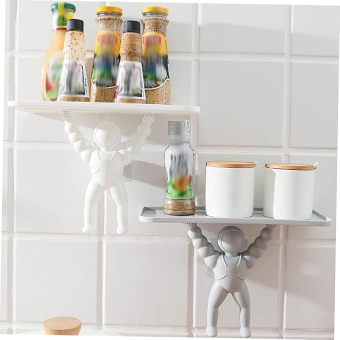 LIFKOME 2pcs Cosmetics Storage -Mounted Storage Rack Bathroom Shelf Modern Decorative
