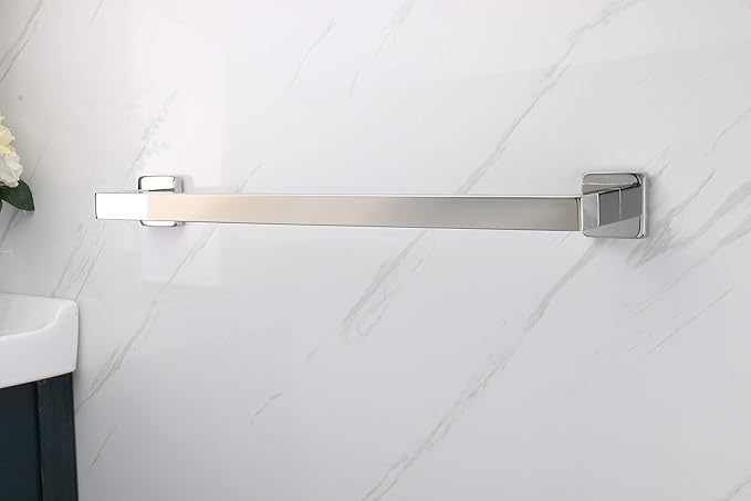 TocTen Bath Towel Rack - Square Base Thicken SUS304 Stainless Steel Towel Bar for Bathroom, Bathroom Accessories Towel Rod Heavy Duty Wall Mounted Towel Holder. (Polished Chrome, 36)