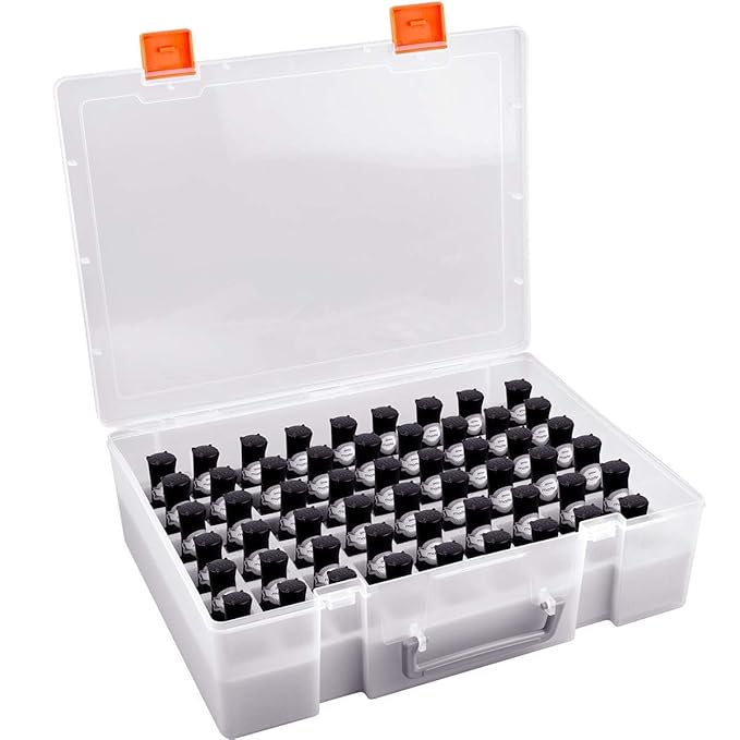 ALCYON 54-Bottle Nail Polish Organizer Case - Professional Clear Storage Box with Shockproof Sponge Foam - Secure Travel Bag for Beetles, for Essie - Prevents Glass Breakage Organized (Black, For 54)