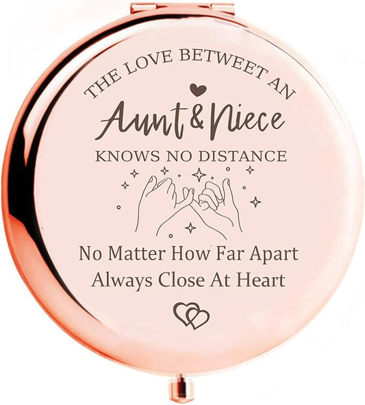 Aunt Gifts from Niece, Aunt & Niece Compact Mirorr, Aunt Birthday Gifts, Gifts for Aunts, Niece Gifts from Aunt, Aunt & Niece Gifts Idea for Christmas, Birthday