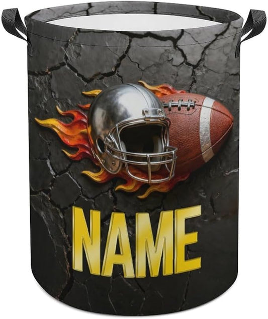 Personalized Rugby Laundry Hamper Custom Name Funny Dirty Clothes Laundry Basket Portable Storage Basket For Home Bathroom Family Football Lovers Xmas Birthday (style 7)