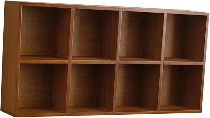 Wooden Display Shelf for Wall Display Case 8 Grids Wall Mounted Home Decoration Shelf for Bathroom Indoor